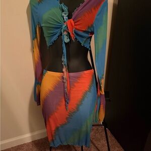 Fashion Nova Multicolor Skirt Set